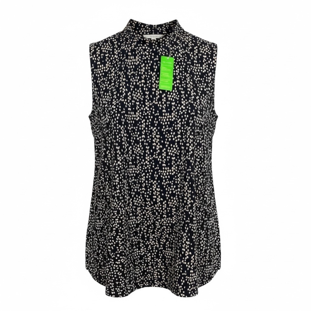 Reitmanโs NWT Sleeveless Black w Beige Top w Stretch, Wrinkle Free, Four season